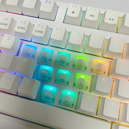 kutethy Gateron Switches Milky White Mechanical Keyboard Yellow 5pins for All MX Mechanical Keyboard(108 Pcs, White) - Image 5