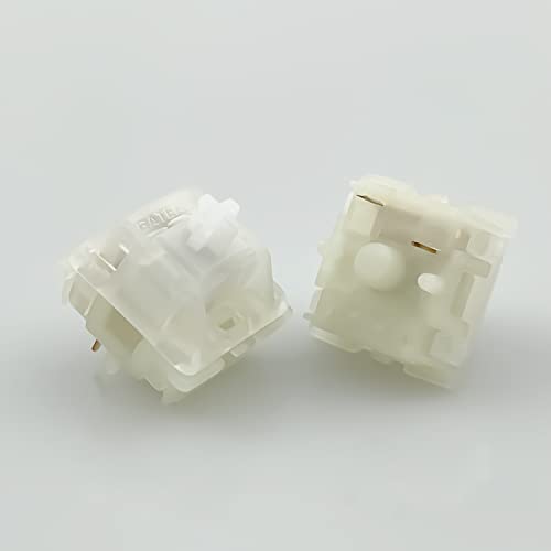 kutethy Gateron Switches Milky White Mechanical Keyboard Yellow 5pins for All MX Mechanical Keyboard(108 Pcs, White) - Image 3