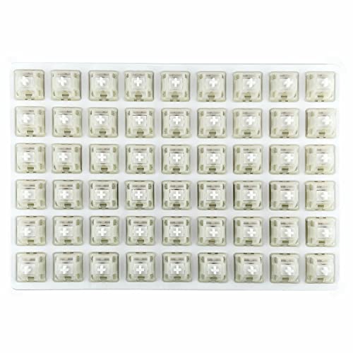 kutethy Gateron Switches Milky White Mechanical Keyboard Yellow 5pins for All MX Mechanical Keyboard(108 Pcs, White) - Image 4