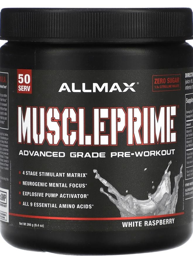 Allmax MusclePrime® Advanced Grade Pre-Workout White Raspberry 9.4 oz (266 g)