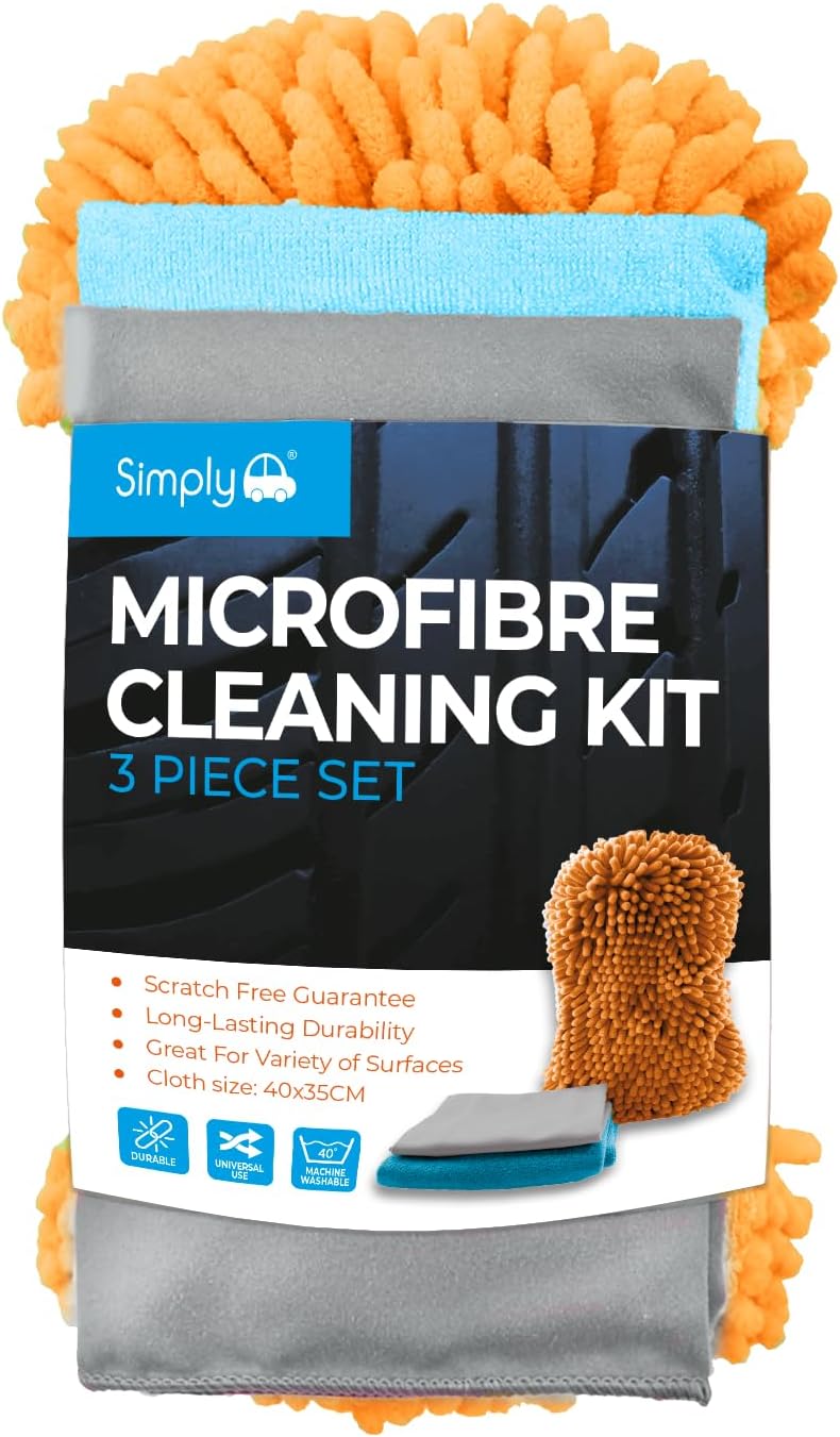 Simply Auto Microfibre Cleaning Kit - 3 Piece Set