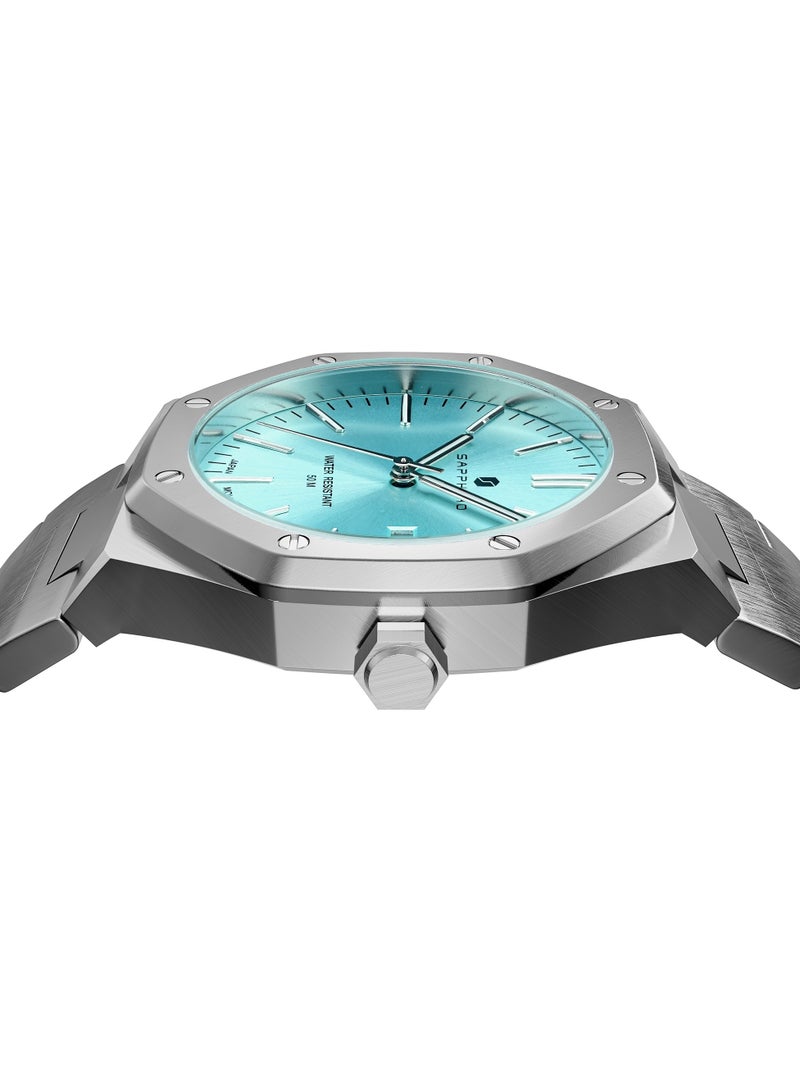 Sapphero Watch for Men Stainless Steel Mens Watches Waterproof Analog Quartz Movement Wrist Watch Gifts for Men - Image 2