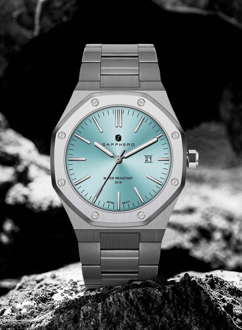 Sapphero Watch for Men Stainless Steel Mens Watches Waterproof Analog Quartz Movement Wrist Watch Gifts for Men - Image 5