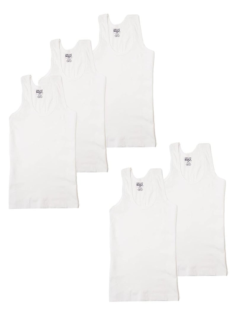 Lux Cozi Kids Boy's Regular Fit Top | 100% Cotton| Skin Friendly | Lightweight | Sleeveless Design | Pack of 5 - Image 1