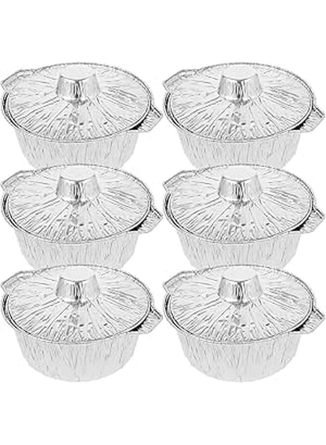 2 Sets Reusable Barbecue Foil Pots Food Storage Containers for Indoor Outdoor Activities 12 Pieces - Image 1
