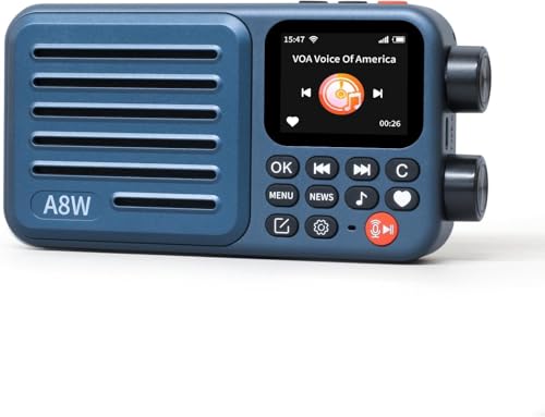 CHOYONG راديو إنترنت محمول ذكي شيويونغ A8W مستقبل WIFI/4G النسخة العالمية مكبر صوت راديو مع FM، بطاقة TF، جميع راديوهات العالم، للمنزل مع واي فاي، راديو رقمي، شيويونغ أزرق بحري - Image 1