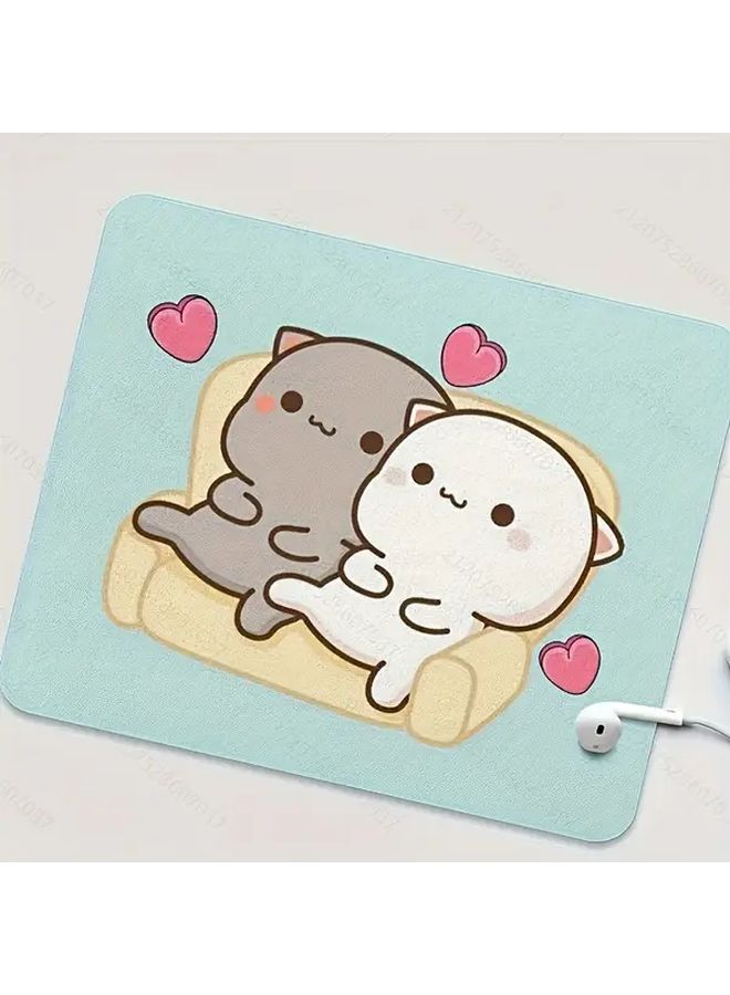 Blue Anti Slip Rubber Mouse Pad with Cute Card Design Creative Desk Accessory Gift - Image 3