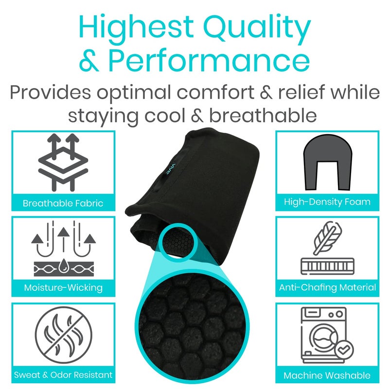 Vive Crutch Pads, Bag, & Hand Grips (5 PCS) - Crutches for Adults Armpit Padding, Hand Grips, Accessories Pouch - Soft Tips Medical Padded Handles for Kids, Men, Women - Lightweight - Image 4