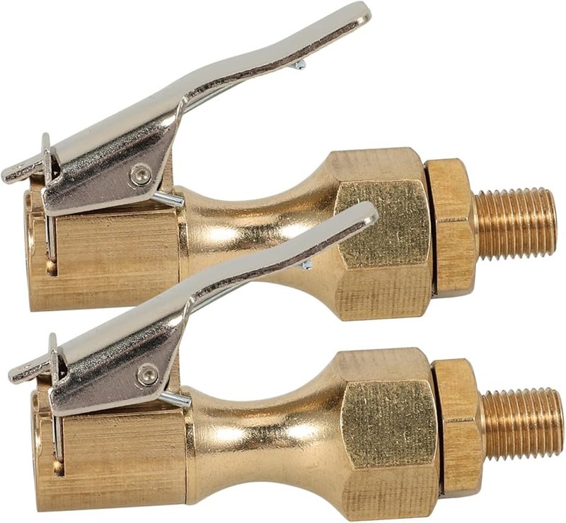 طقم نفخ الإطارات بمشبك القفل المزدوج للاتصال السريع للسيارة والشاحنة والعربة المنزلية 2 قطعة - Image 1