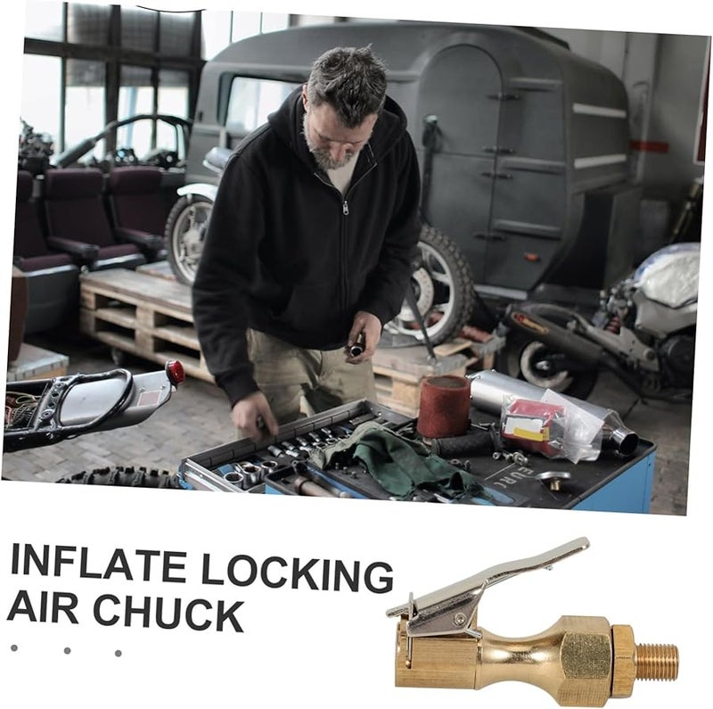 طقم نفخ الإطارات بمشبك القفل المزدوج للاتصال السريع للسيارة والشاحنة والعربة المنزلية 2 قطعة - Image 4