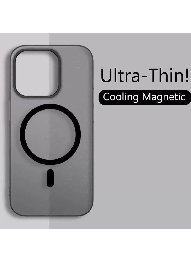 Denx - Magsafe Luxury Matte Case for iPhone 12 Pro Max Slim Magnetic Clear Shockproof Cover (Desert titanium) - Image 1