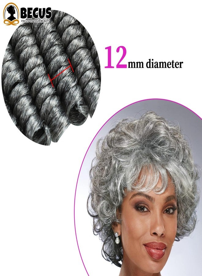 BECUS Passion Twist Crochet Hair for Black Women 3 Packs 20 Inch Hair Pre Looped Passion Twist Crochet Braids Bohemian Jumpy Wand Extensions Gray(3*Packs 20'' #M/60 12MM) - Image 4
