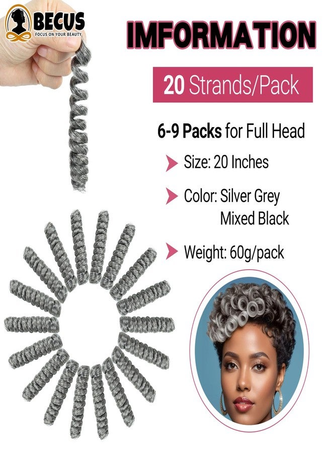 BECUS Passion Twist Crochet Hair for Black Women 3 Packs 20 Inch Hair Pre Looped Passion Twist Crochet Braids Bohemian Jumpy Wand Extensions Gray(3*Packs 20'' #M/60 12MM) - Image 2