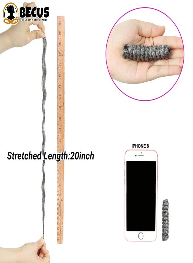 BECUS Passion Twist Crochet Hair for Black Women 3 Packs 20 Inch Hair Pre Looped Passion Twist Crochet Braids Bohemian Jumpy Wand Extensions Gray(3*Packs 20'' #M/60 12MM) - Image 5