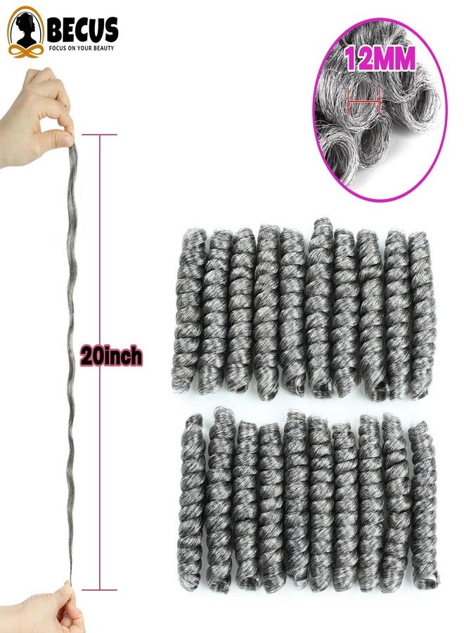 BECUS Passion Twist Crochet Hair for Black Women 3 Packs 20 Inch Hair Pre Looped Passion Twist Crochet Braids Bohemian Jumpy Wand Extensions Gray(3*Packs 20'' #M/60 12MM) - Image 3