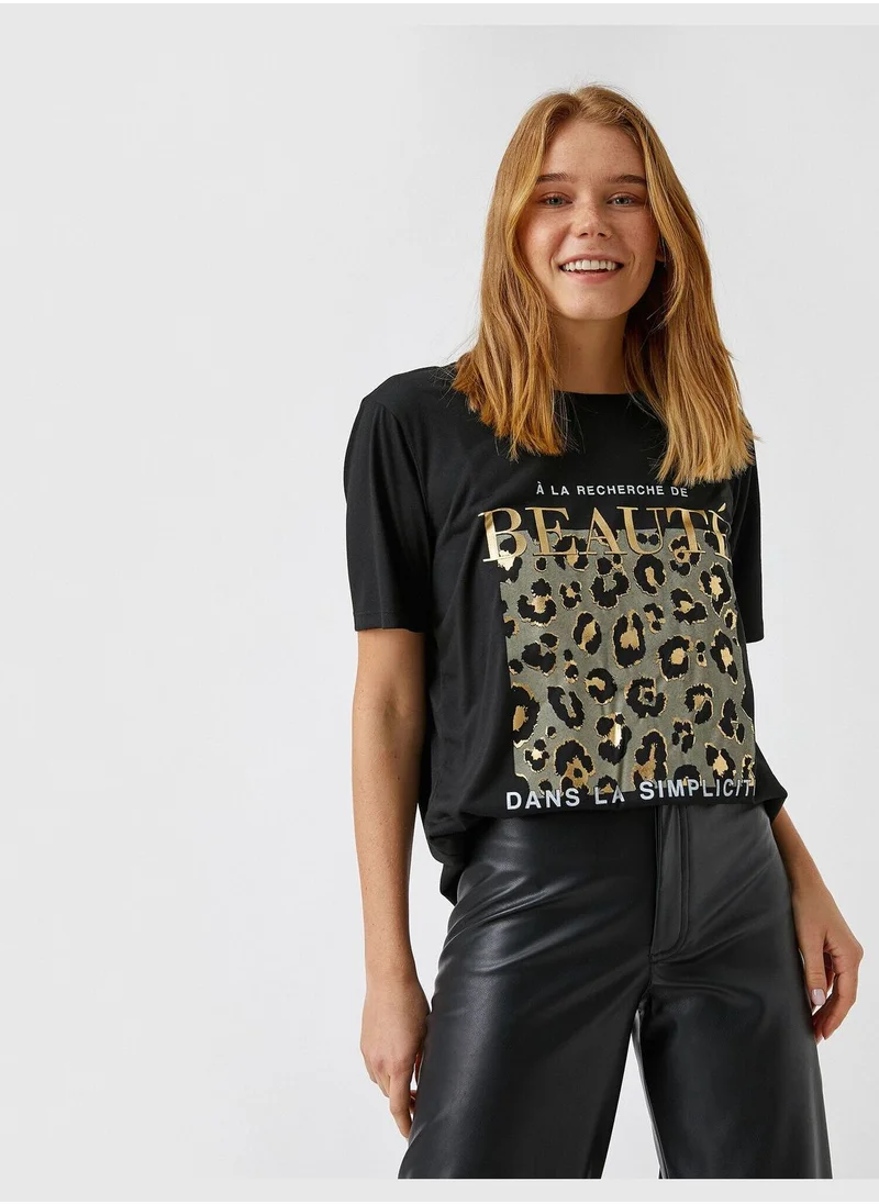 كوتون Crew Neck Printed Short Sleeve T-Shirt