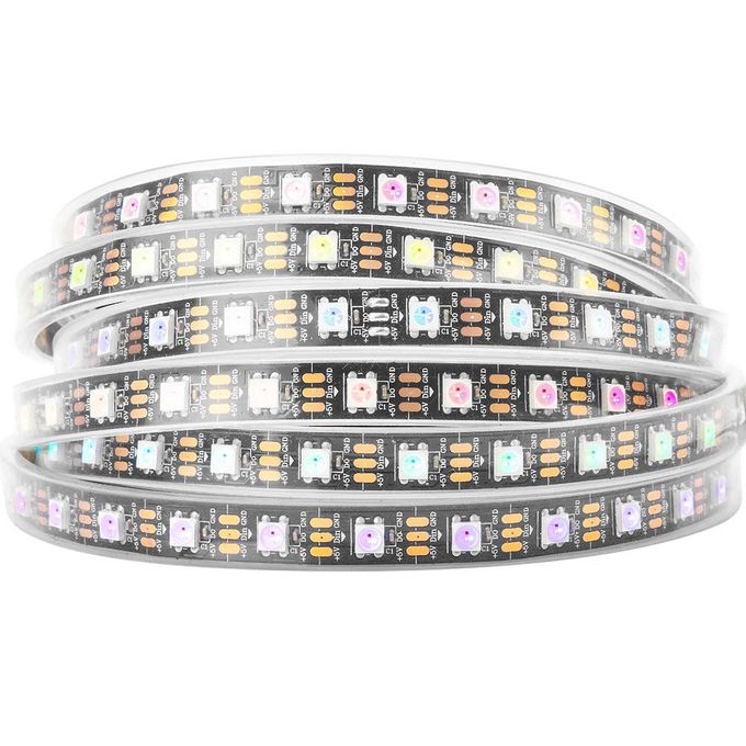 BTF-LIGHTING WS2812B IC RGB 5050SMD Pure Gold Individual Addressable LED Strip 16.4FT 300LED 60Pixel/m Flexible Full Color IP67 DC5V for DIY Chasing Color Project(No Adapter or Controller) - Image 1