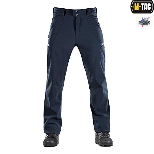 M-Tac Men’s Winter Tactical Work Pants - Thermal Softshell Fleece Lined Cargo Pants for Cold Weather & Outdoor Use (Navy Blue, XXL) - Image 2