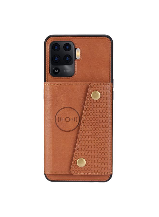 اس-توب جراب لهاتف OPPO A94 مصنوع من البولي يوريثان الحراري + جراب مغناطيسي مقاوم للصدمات مع فتحة للبطاقات وحامل - Image 2