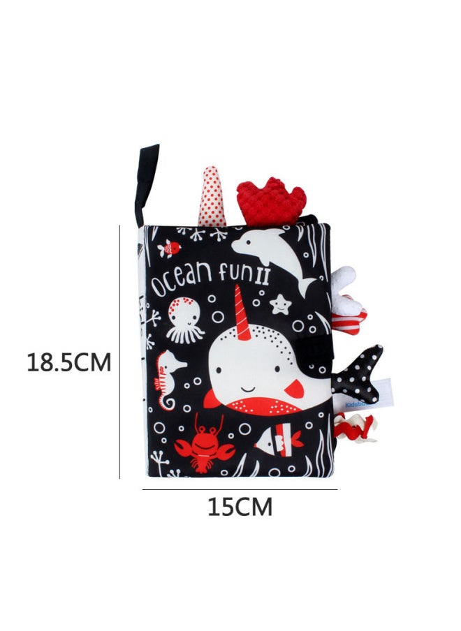 Kidsbooks Baby Cloth Book Black White Red Tail Cloth Book With Ringing Paper Baby Toy-Color:QB006H Farm  - Image 4