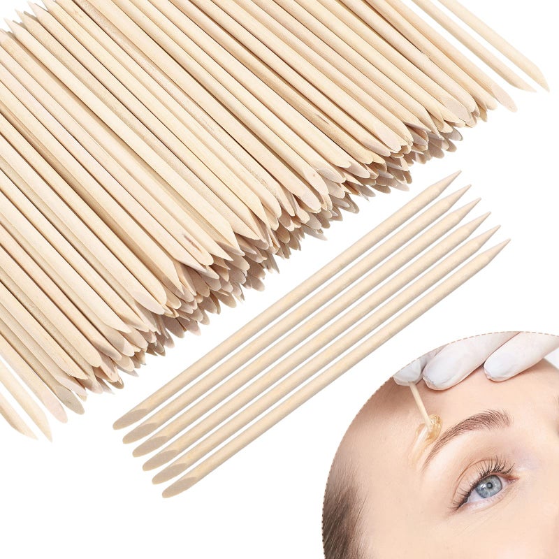 Demissle Eye Brow Wooden Wax Sticks Mini Waxing Applicator Sticks Lip Nose Eyebrow Wood Craft Small Facial Hair Spatula Applicator for Home Spa Hair Removal Smooth Skin Use(400 Pieces) - Image 1