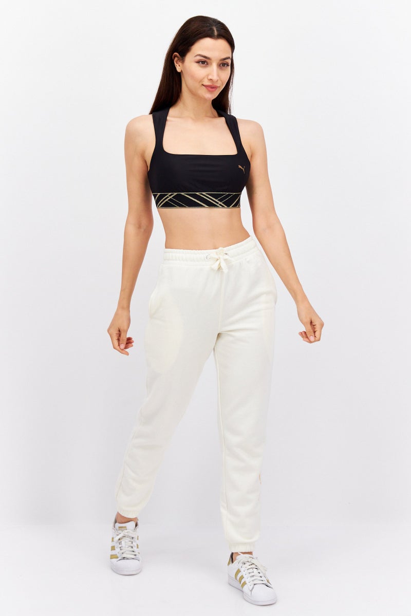 PUMA Women Brand Logo Lightly Padded Sport Bra, Black - Image 3