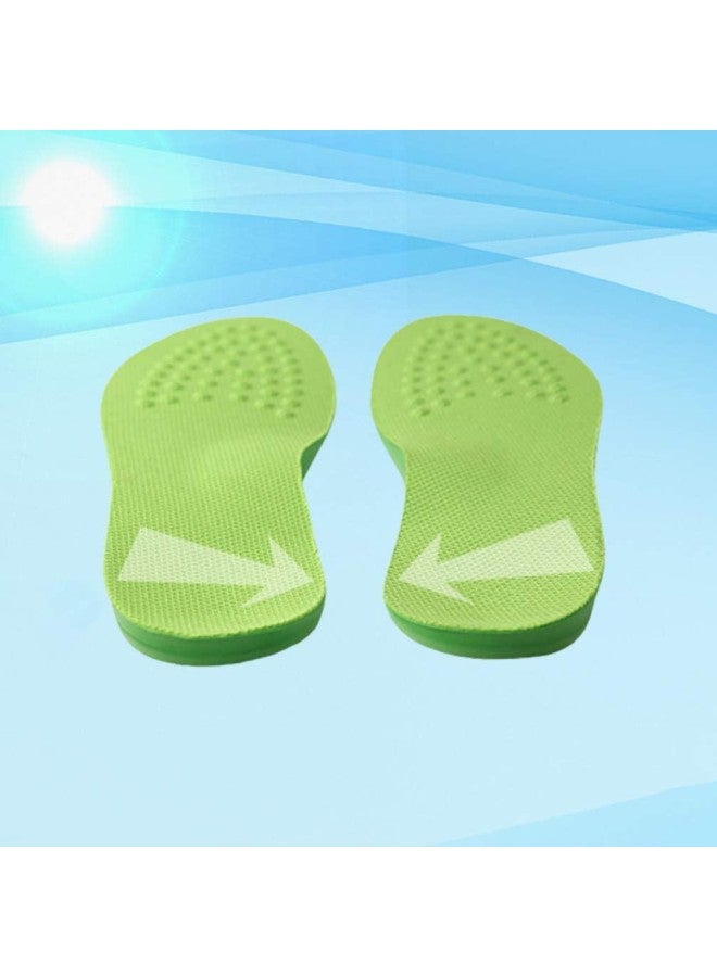 klarako 1 Pair Arch Support Insoles Bow Legs Correcting Insoles Orthotic Shoes Pads Foot Massage Acupressure Insoles Cushion for Women Men Medium Green - Image 2