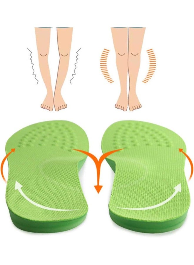 klarako 1 Pair Arch Support Insoles Bow Legs Correcting Insoles Orthotic Shoes Pads Foot Massage Acupressure Insoles Cushion for Women Men Medium Green - Image 3