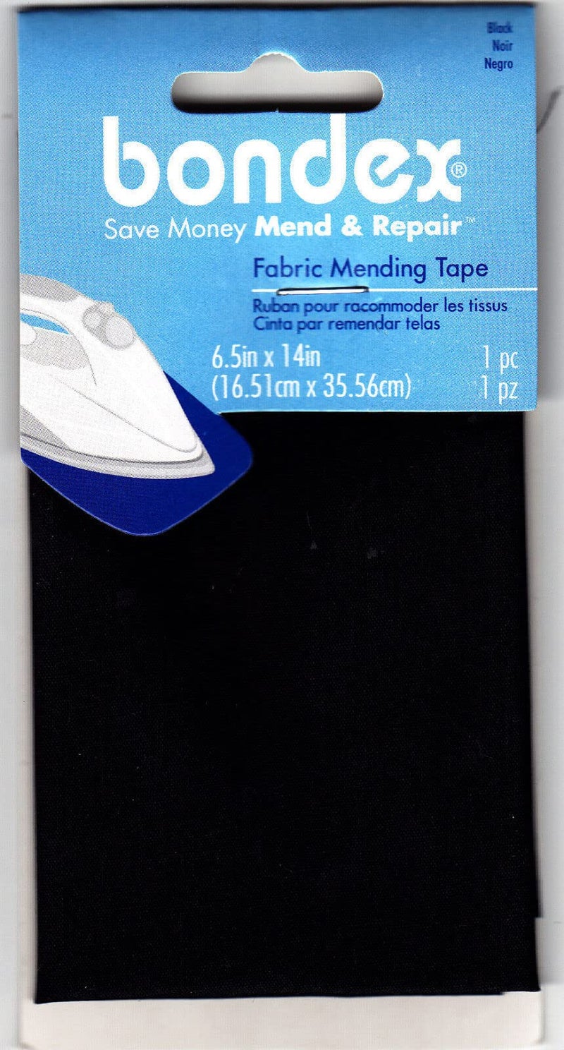 BONDEX 6 12 X 14 Black Fabric Iron ON Mending Tape NO SEW RepairClothing