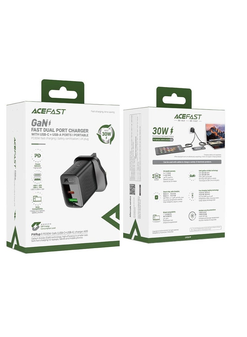 ACEFAST Fast Charge Wall Charger A99 PD30W 1xUSB-C + 1xUSB-A - Image 2