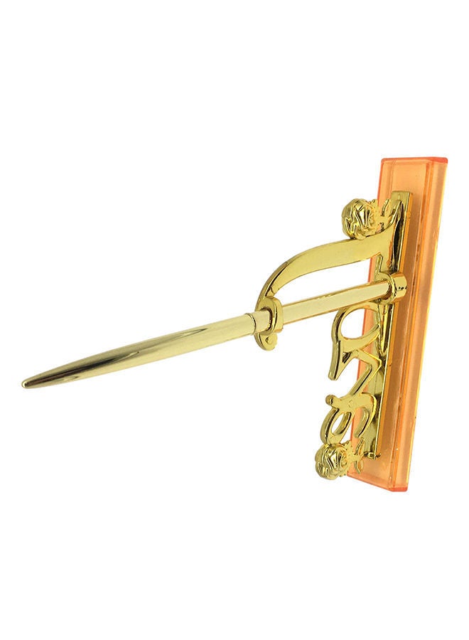 نيبمينينت طقم حامل أقلام معدني مطلي بالذهب بتصميم يعبر عن الحب . ذهبي - Image 3