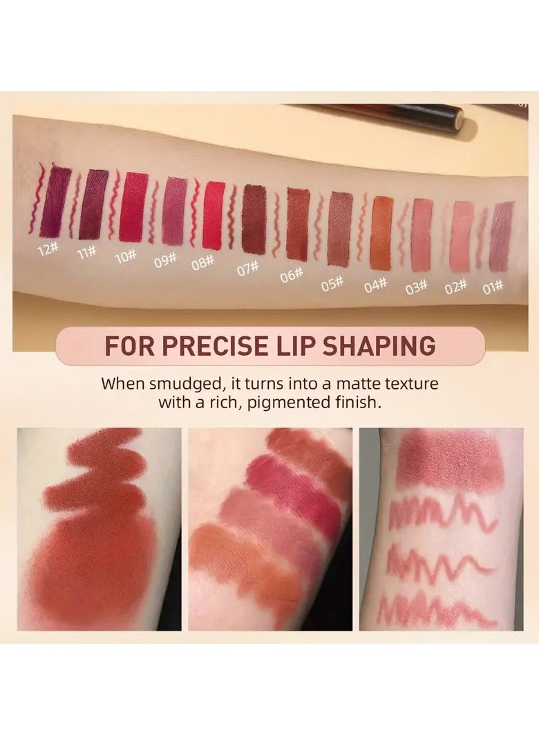 QiBest مجموعة أحمر الشفاه وقلم تحديد الشفاه غير لامع غير متلاشي غير قابل للتلطخ طويل الأمد مقاوم للماء لون نود مكياج المسرح - Image 5
