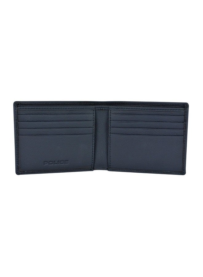 POLICE محفظة ماركة بوليس للرجال جلد أصلي | محفظة رفيعة أنيقة للرجال بيفولد جلد حقيقي مع 10 فتحات لحامل البطاقات - أزرق داكن - Image 3