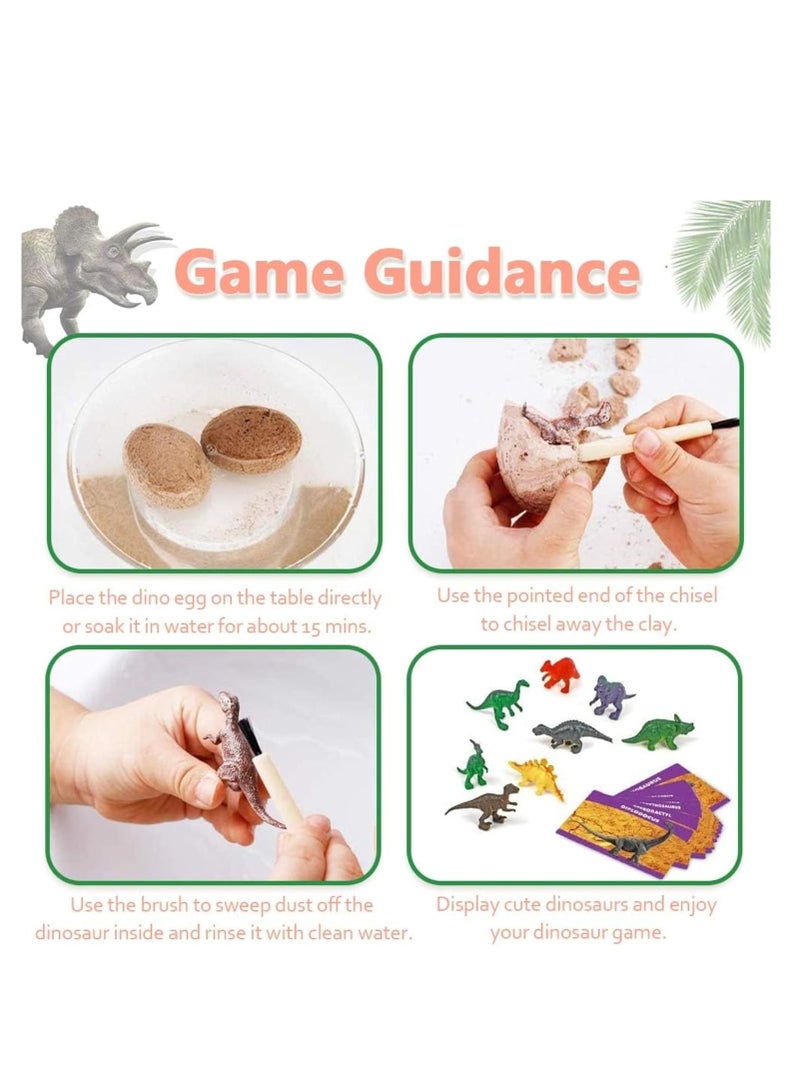 ARGT طقم حفر الديناصورات – مجموعة حفر 12 بيضة ديناصور، لعبة علمية للأطفال، طقم حفر الحفريات مع 12 ديناصور فريد، هدية تعليمية في علم الحفريات للأولاد والبنات، هدايا حفلات - Image 2