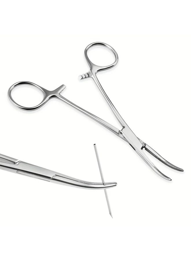 Professional Stainless Steel Straight Tip Piercing Pliers With Locking Mechanism - Image 2
