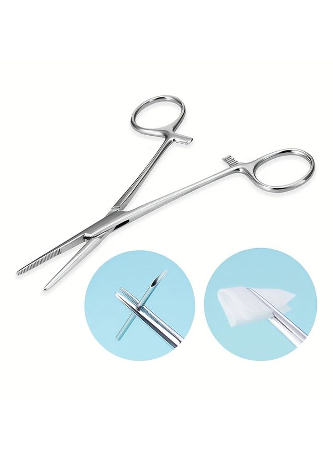 Professional Stainless Steel Straight Tip Piercing Pliers With Locking Mechanism - Image 3
