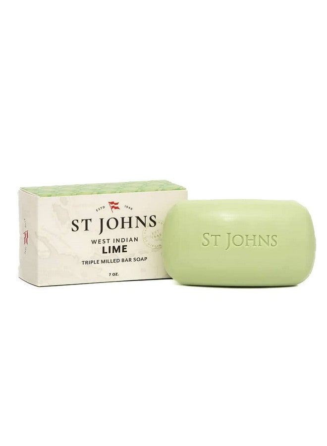St. John West Indian Lime Soap Bar Refreshing Caribbean Citrus Soap For Men Usa Made Triplemilled Soap Bar Luxury Hydrating Body Soap With Olive Oil & Glycerine (7 Oz Bar) - Image 1
