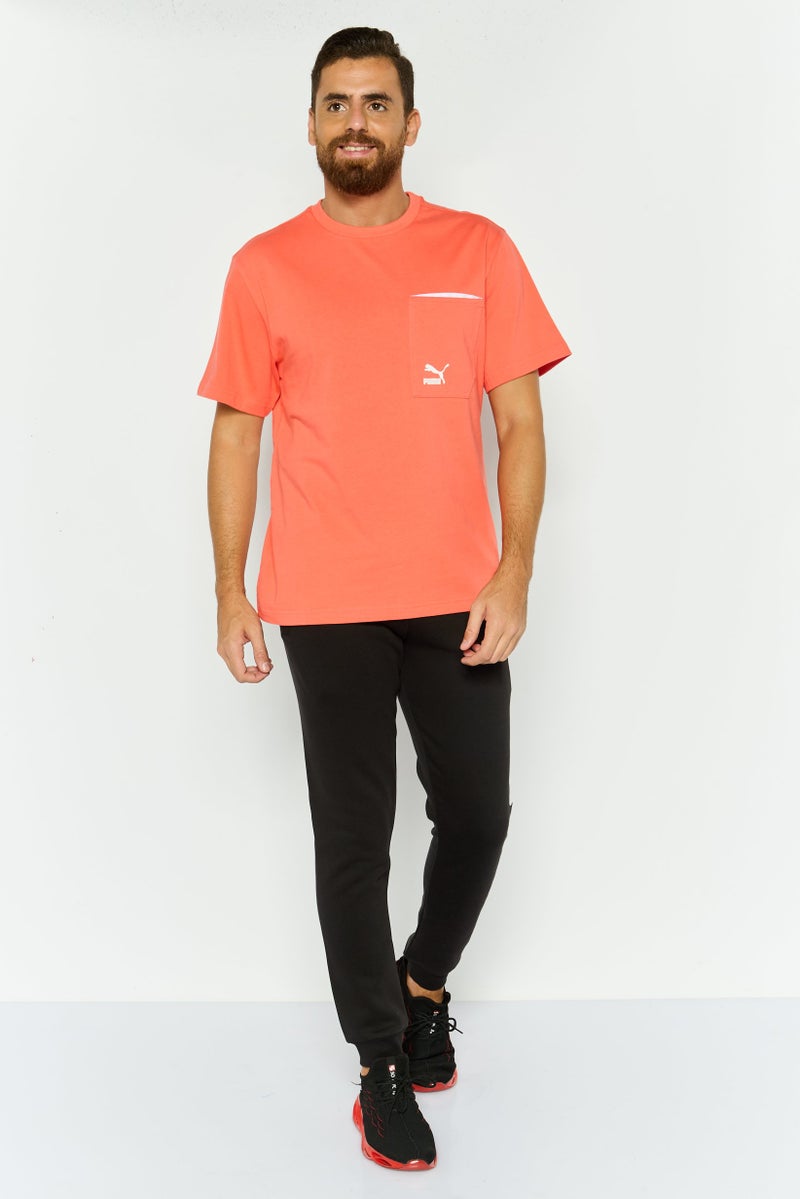 PUMA تي شيرت رياضي للرجال بأكمام قصيرة، خارجي، لون كورال - Image 3