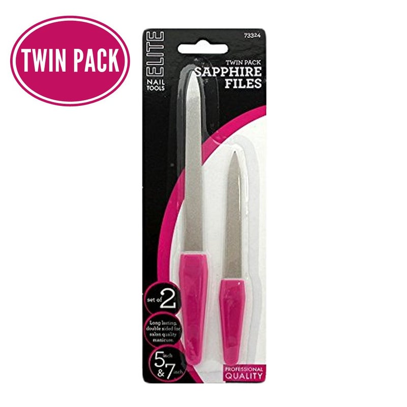 Swissco Elite Accessories Twin Pack Nail Files Great For Travel Or Home Use pink