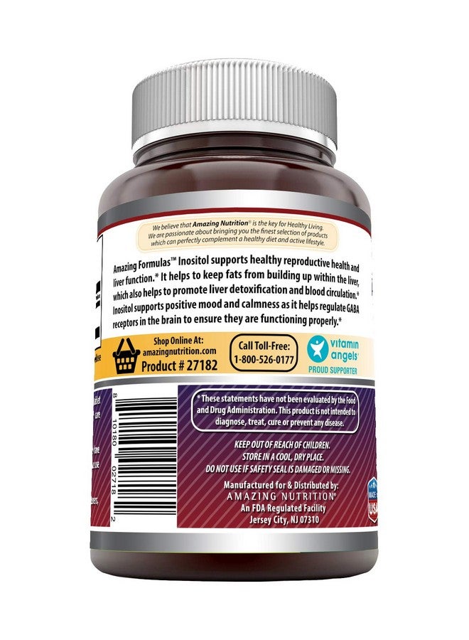 Amazing Nutrition مكمل إينوزيتول 1000 ملغ من أمازينغ فورمولا | أقراص | غير معدلة وراثيًا | خالي من الغلوتين | صنع في الولايات المتحدة (عبوتان، 120 حبة) - Image 3