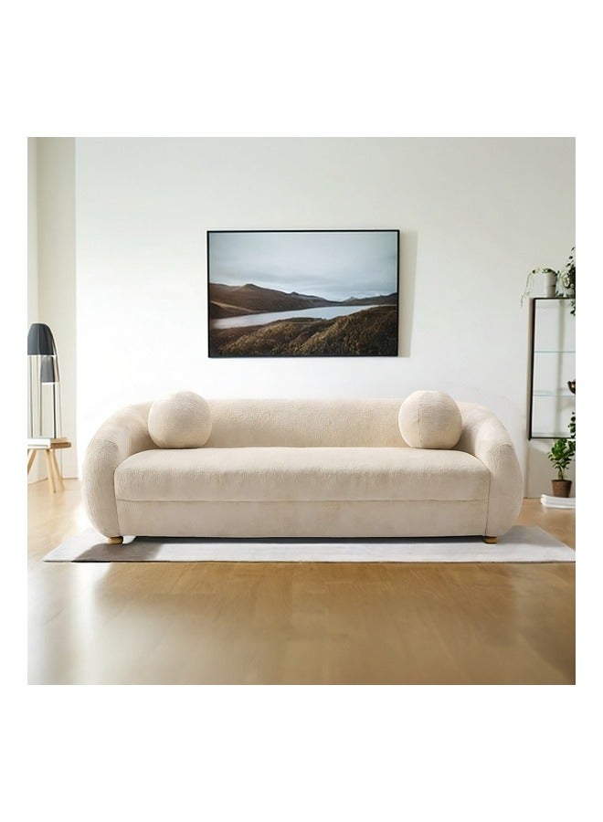 Micasa Elegant And Modern Design 3-Seater Sofa Off White 66 X 95 X 220 Cm Osf-1441-3Sb - Image 2
