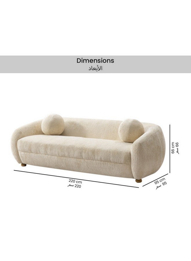 Micasa Elegant And Modern Design 3-Seater Sofa Off White 66 X 95 X 220 Cm Osf-1441-3Sb - Image 5