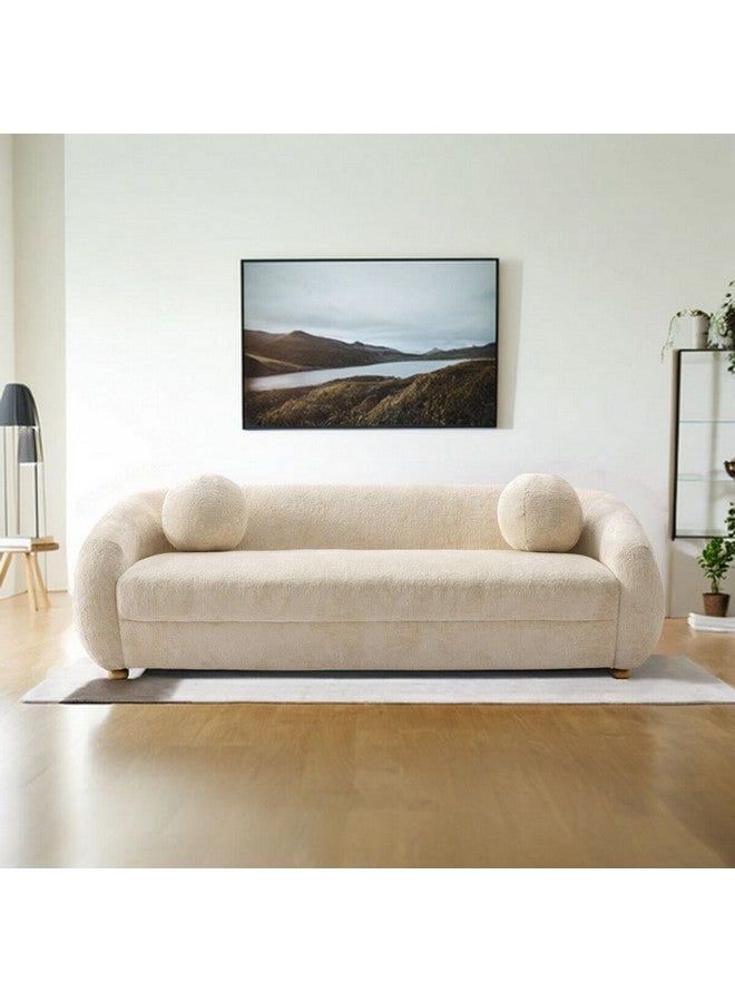 ميكاسا أريكة ثلاثة مقاعد تصميم أنيق وعصري أوف وايت 68 x 95 x 217 سم OSF-1441-3SB - Image 4