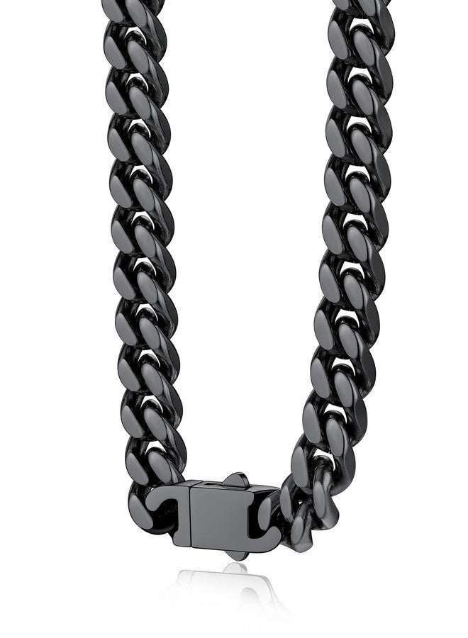 Bestyle Thick Black Cuban Link Chain for Men, Cubanas Cadenas Hombres 9MM Black Chunky Heavy Miami Cuban Chain Necklace, Mens Black Chain 22 Inch - Image 1