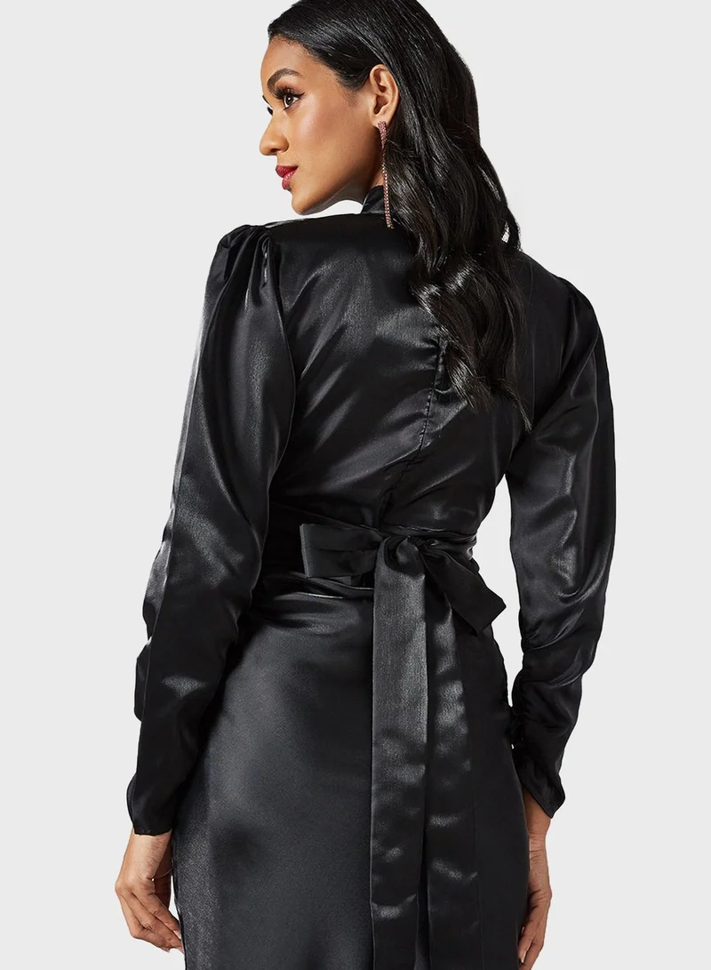 SIVVI for HANIYA Satin Ruffle Dress