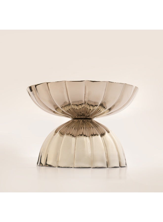 La Mesa وعاء فواكه معدني 28*28*18 سم صغير، فضي - Image 2