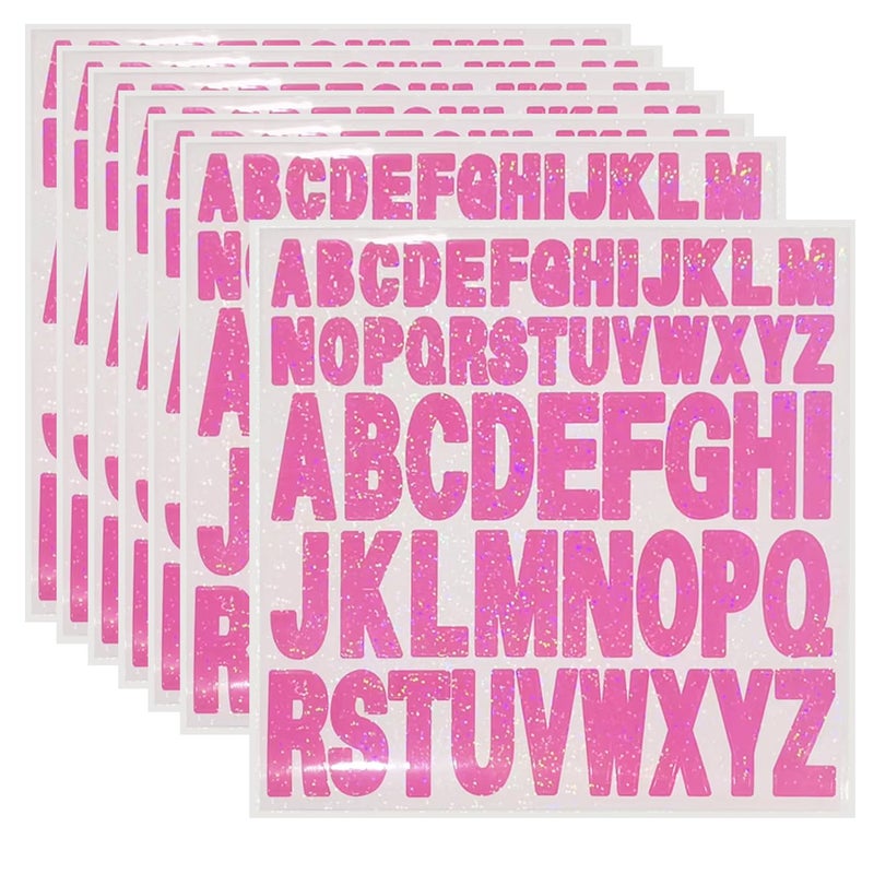 Starboling Letter Stickers 2 Inch+1 Inch Pink Alphabet Sticker Self Adhesive Vinyl Letter Stickers Mailbox Numbers for Crafts Outdoor Sign Wall Mailbox Windows Doors Car posterboard - Image 1