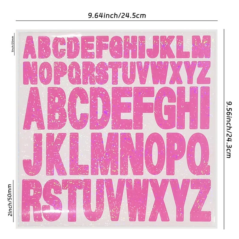 Starboling Letter Stickers 2 Inch+1 Inch Pink Alphabet Sticker Self Adhesive Vinyl Letter Stickers Mailbox Numbers for Crafts Outdoor Sign Wall Mailbox Windows Doors Car posterboard - Image 2