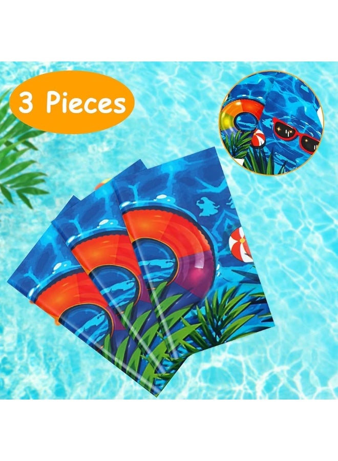PHOGARY 3 Pieces Summer Beach Tablecloths Pool Party Table Covers Beach Ball Plastic Tablecloth Ocean Waves Tablecover for Pool Party Decorations - Image 4