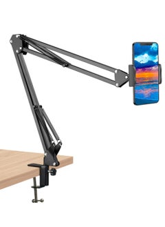 Generic Phone holder, phone clip holder clamp for desk,universal phone stand holder mount flexible 360 rotation,long arm bracket for 3.5-6.5in phones mobile stand for home , bed, office and kitchen  - Image 1